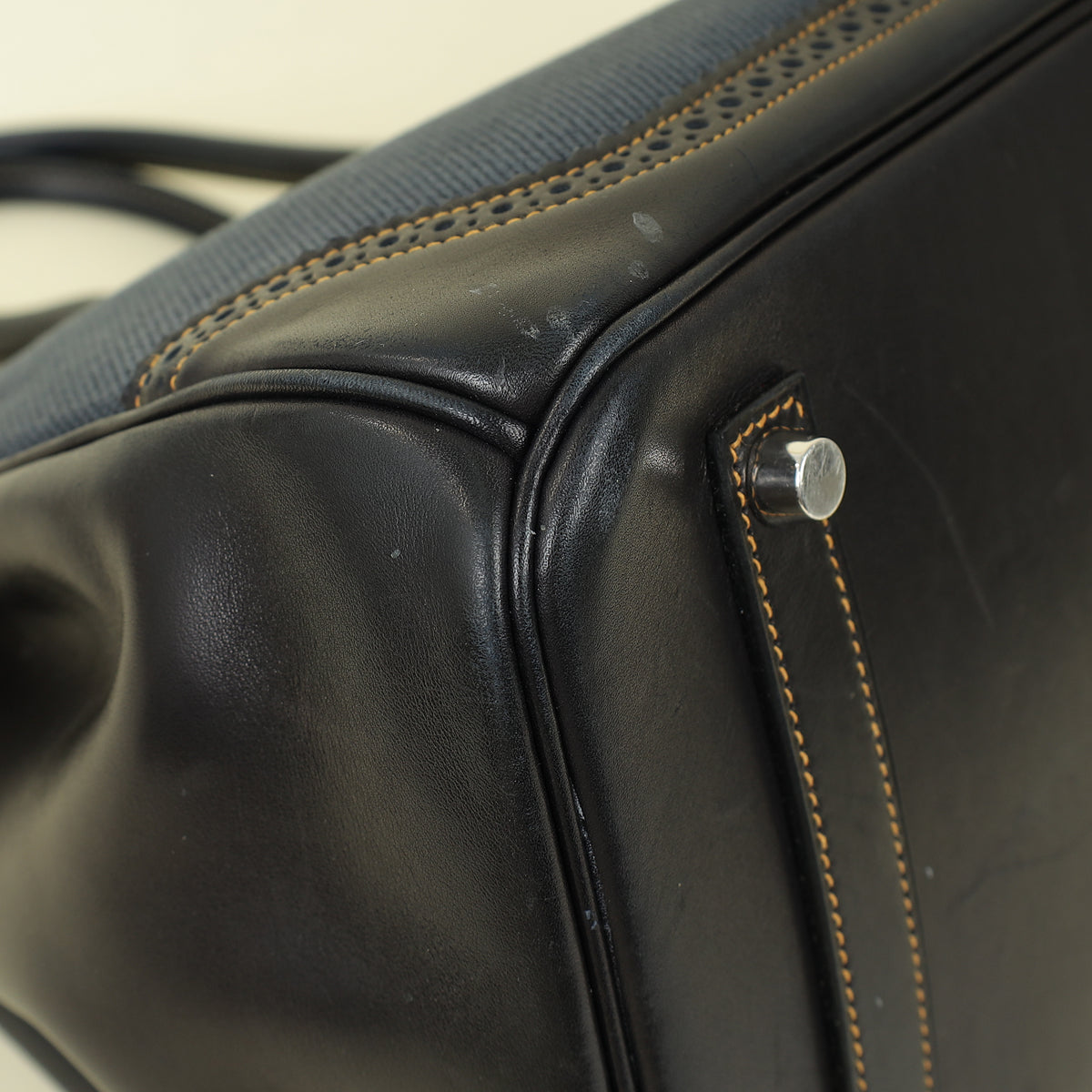 Hermes Noir Ghillies Birkin 35 Bag
