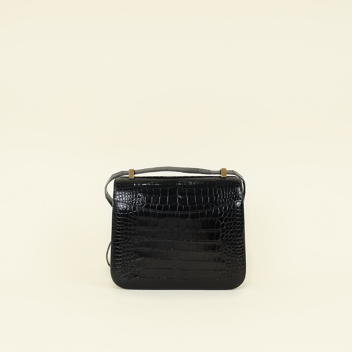 Hermes Noir Verso Shiny Alligator Constance 24 Bag