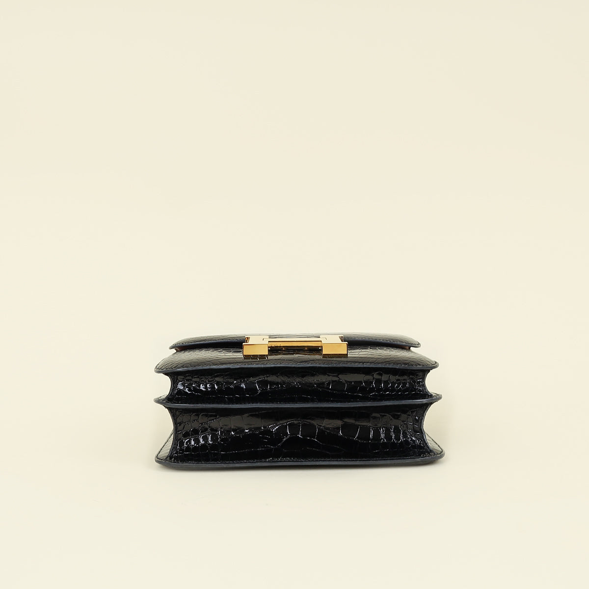 Hermes Noir Verso Shiny Alligator Constance 24 Bag