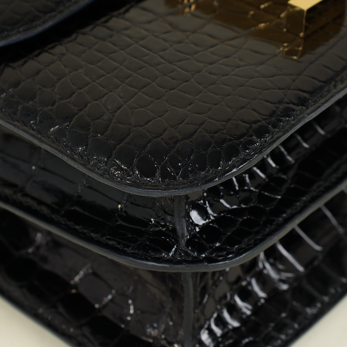 Hermes Noir Verso Shiny Alligator Constance 24 Bag