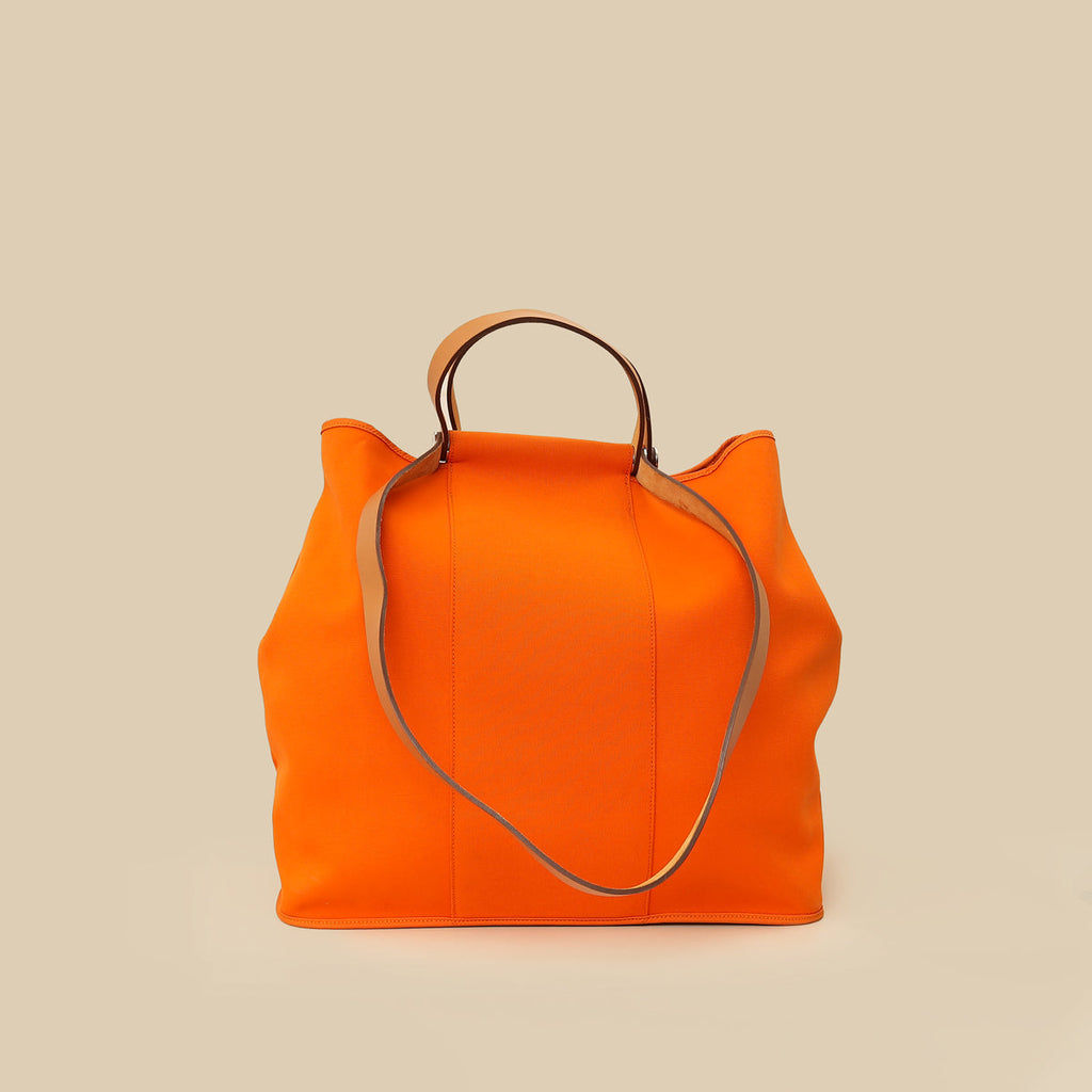 Hermes Orange Toile Cabag 42 GM Bag
