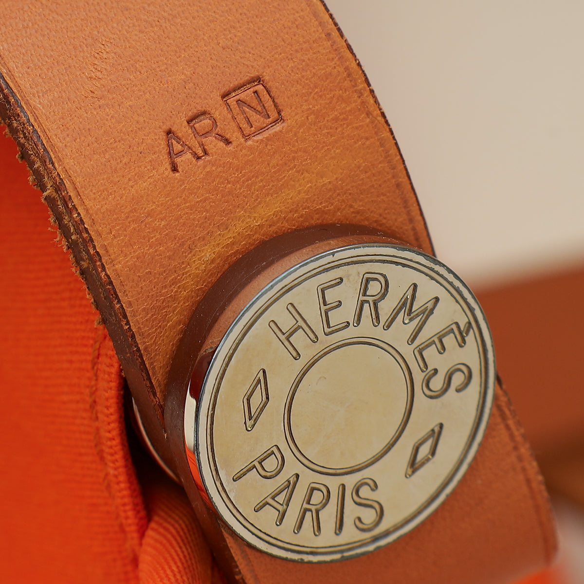 Hermes Orange Toile Cabag 42 GM Bag