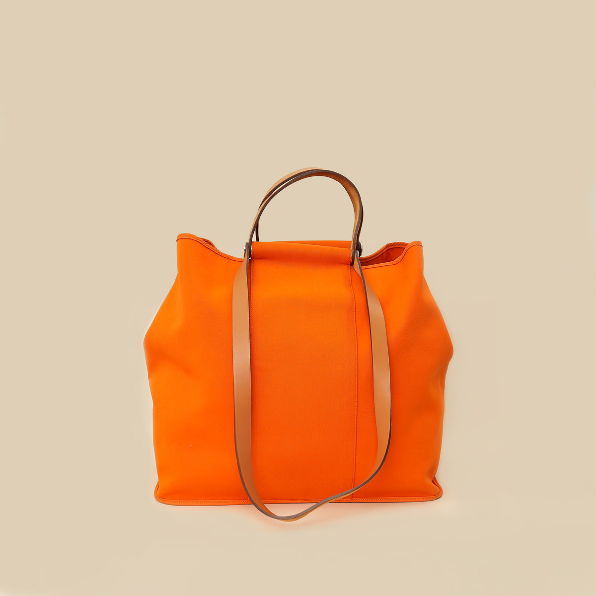 Hermes Orange Toile Cabag 42 GM Bag