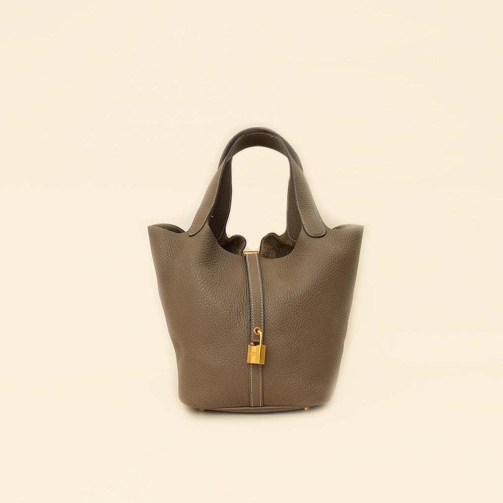 Hermes Etoupe Picotin Lock 22 Bag