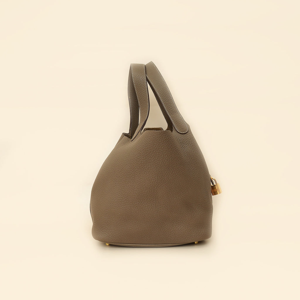 Hermes Etoupe Picotin Lock 22 Bag