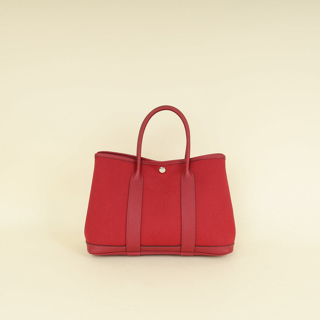 Hermes Rouge H Garden Party TPM 30 Bag