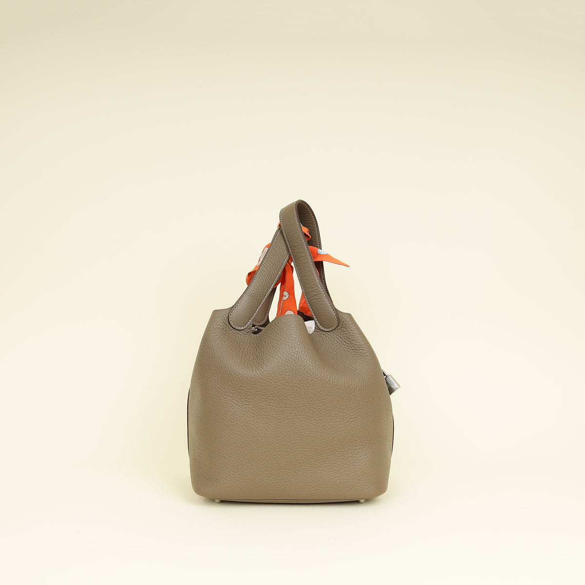 Hermes Etoupe Picotin Lock 22 Bag W/ Twily