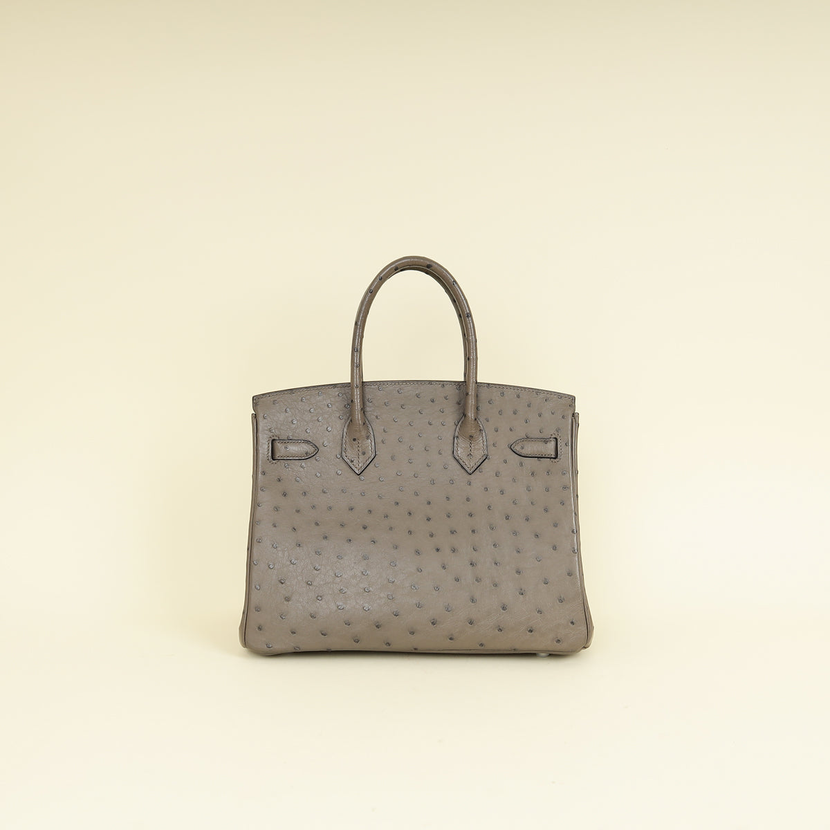 Hermes Gris Agate Ostrich Verso Birkin 30 Bag