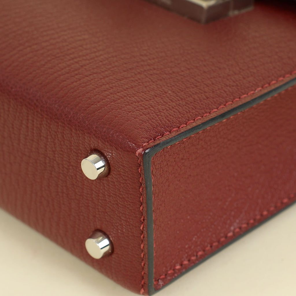 Hermes Rouge H Mini Verrou Chaine Bag