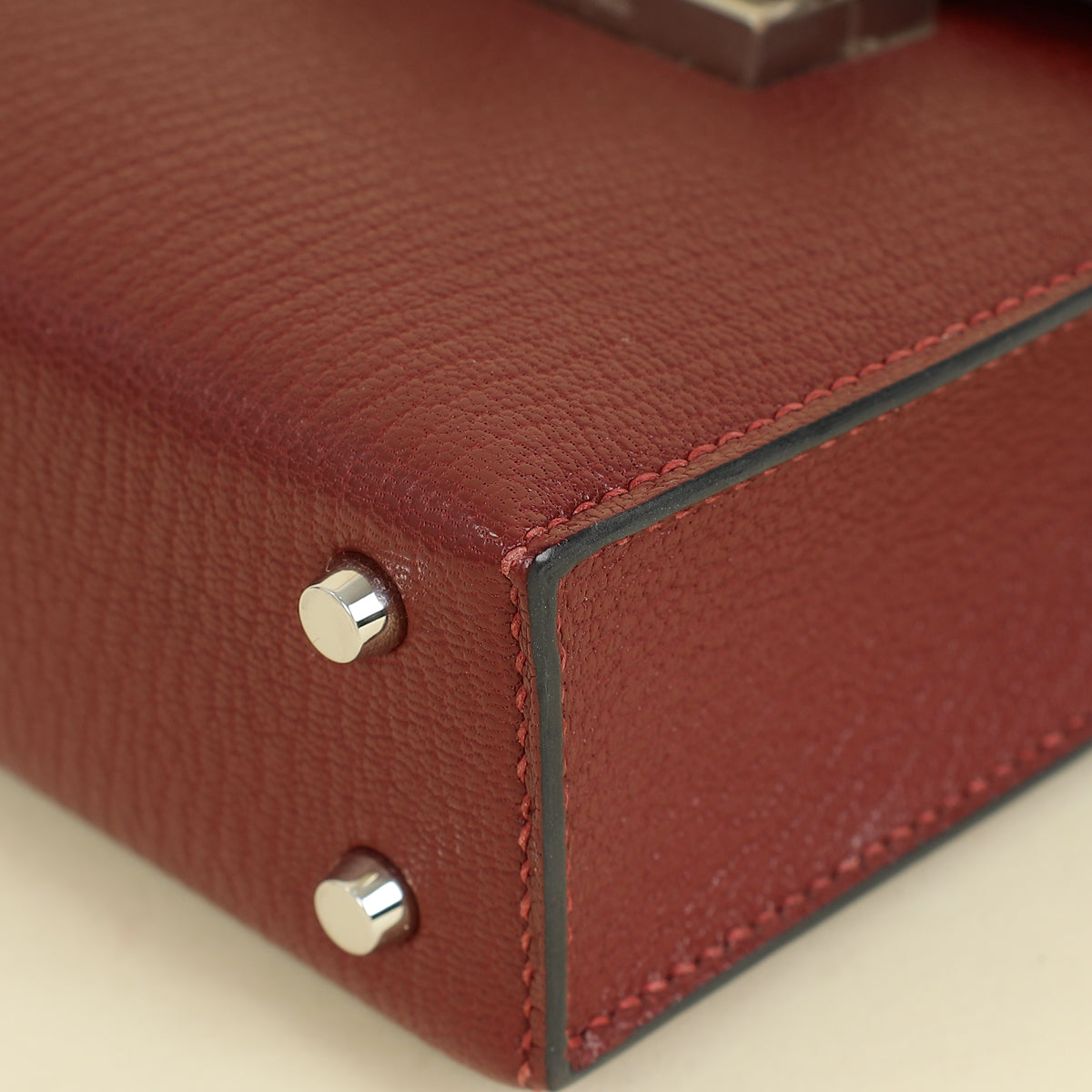 Hermes Rouge H Mini Verrou Chaine Bag