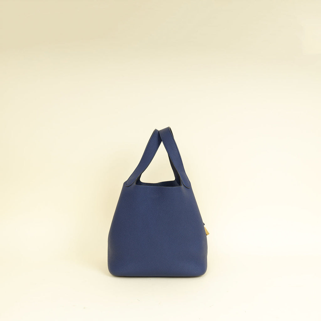 Hermes Bleu Saphir Picotin Lock 22 Bag