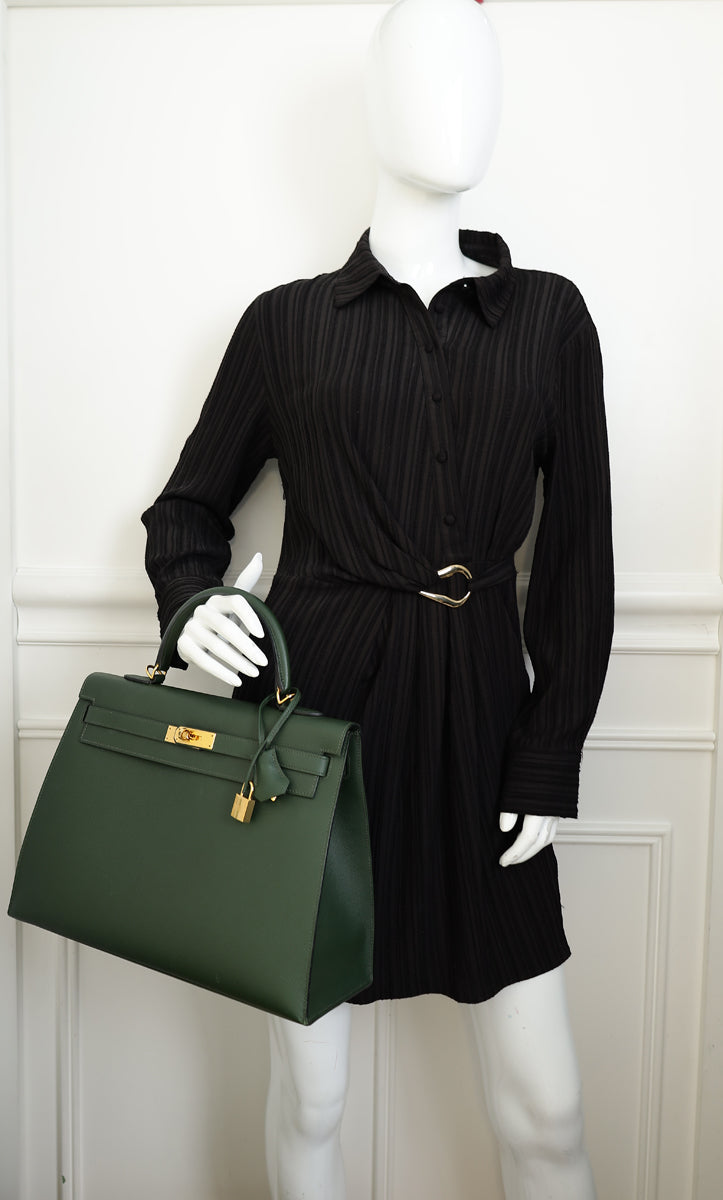 Hermes Vert Anglais Kelly 35 Sellier Bag