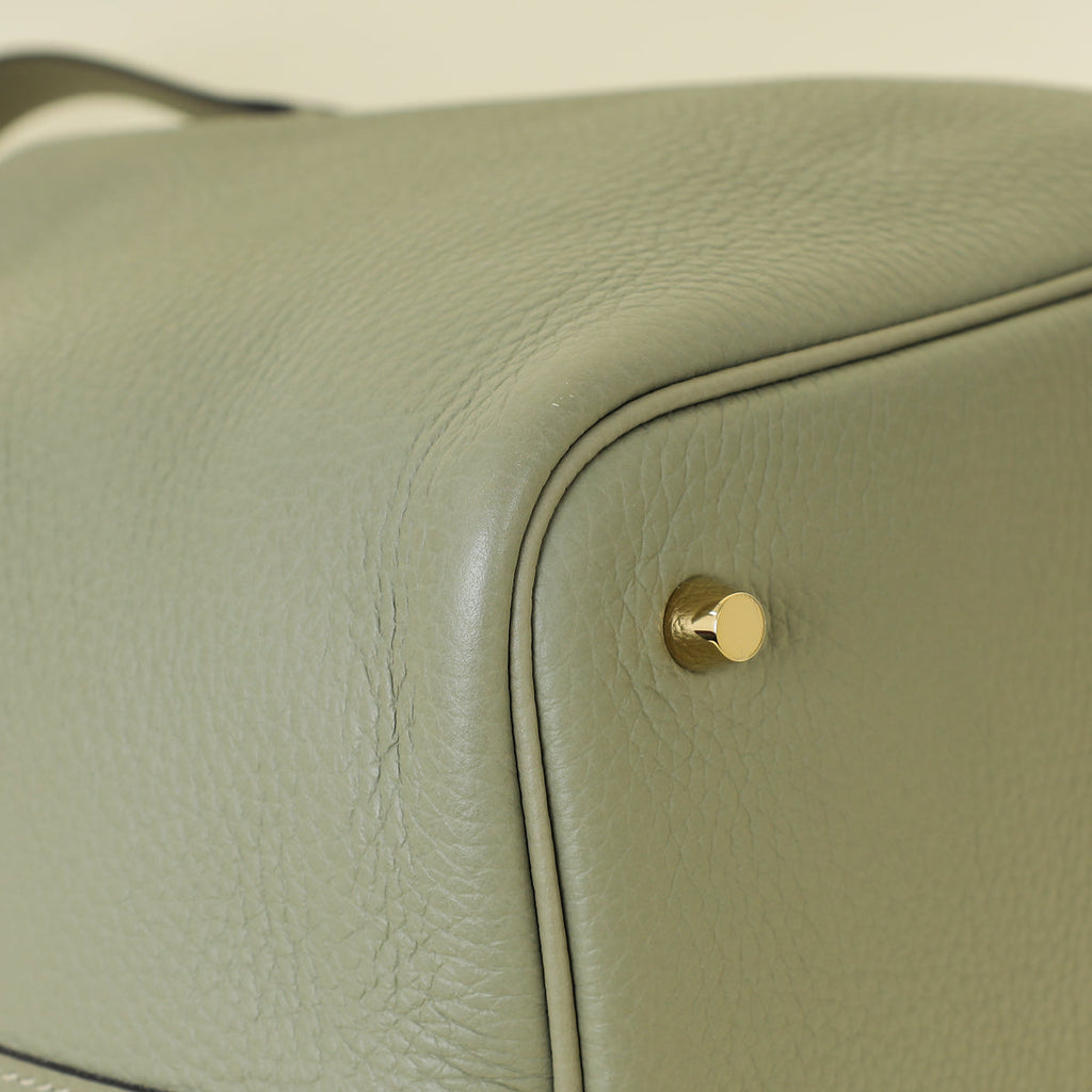 Hermes Gris Neve Picotin Lock 22 Bag