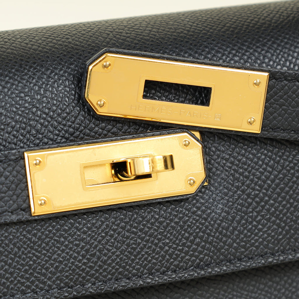Hermes Noir Sellier Kelly 28 Bag