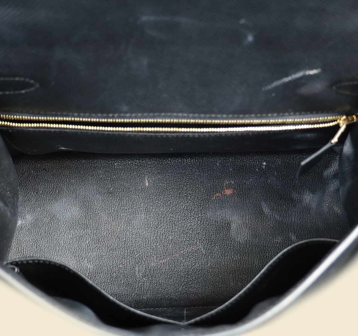 Hermes Noir Sellier Kelly 28 Bag