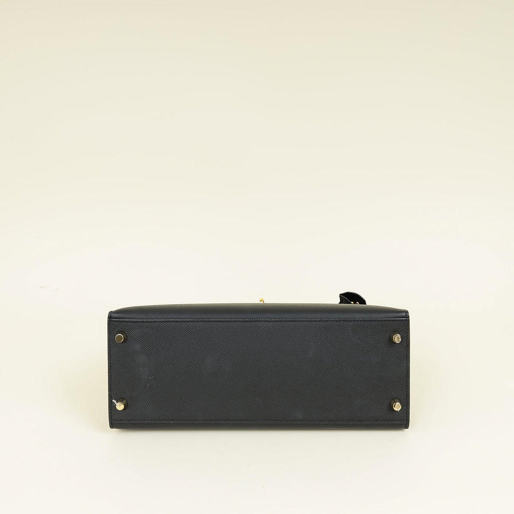 Hermes Noir Sellier Kelly 28 Bag