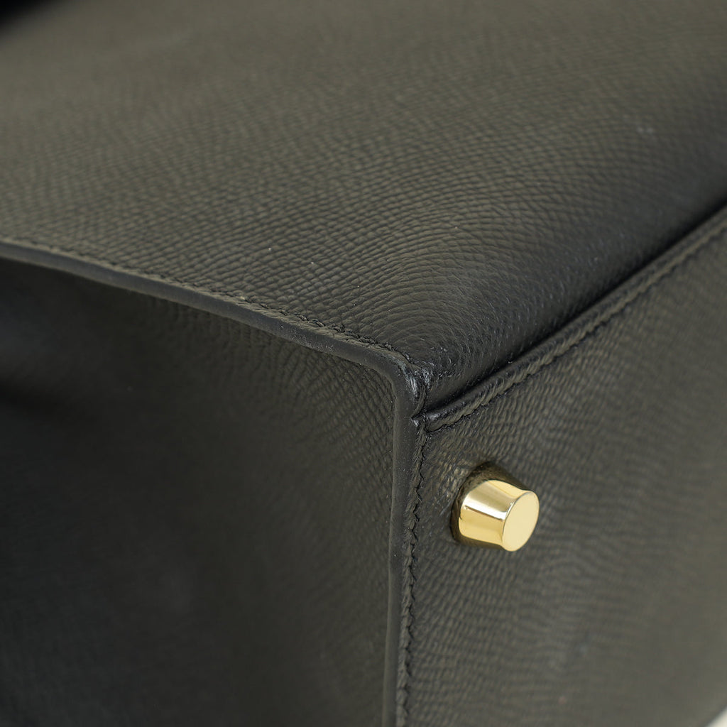 Hermes Noir Sellier Kelly 28 Bag