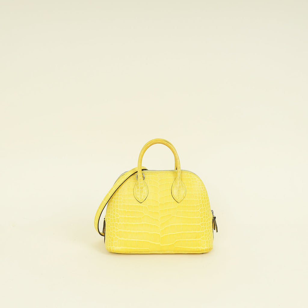Hermes Mimosa Matte Porosus Crocodile Mini 1923 Bolide