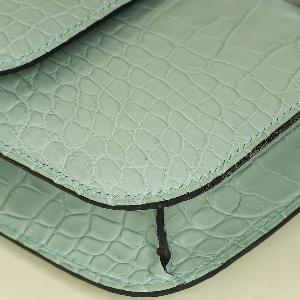 Hermes Vert D'ea Constance Elan Matte Mississippiensis Alligator Bag
