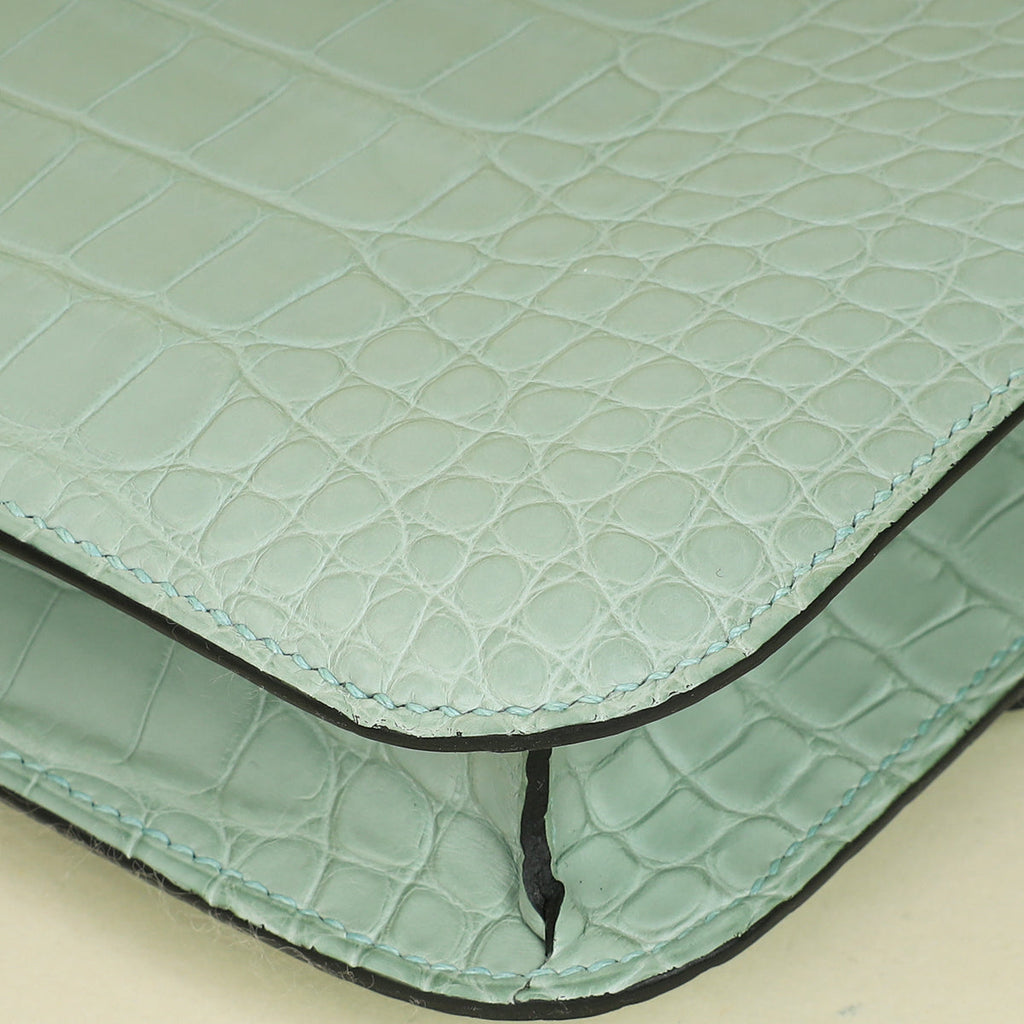 Hermes Vert D'ea Constance Elan Matte Mississippiensis Alligator Bag