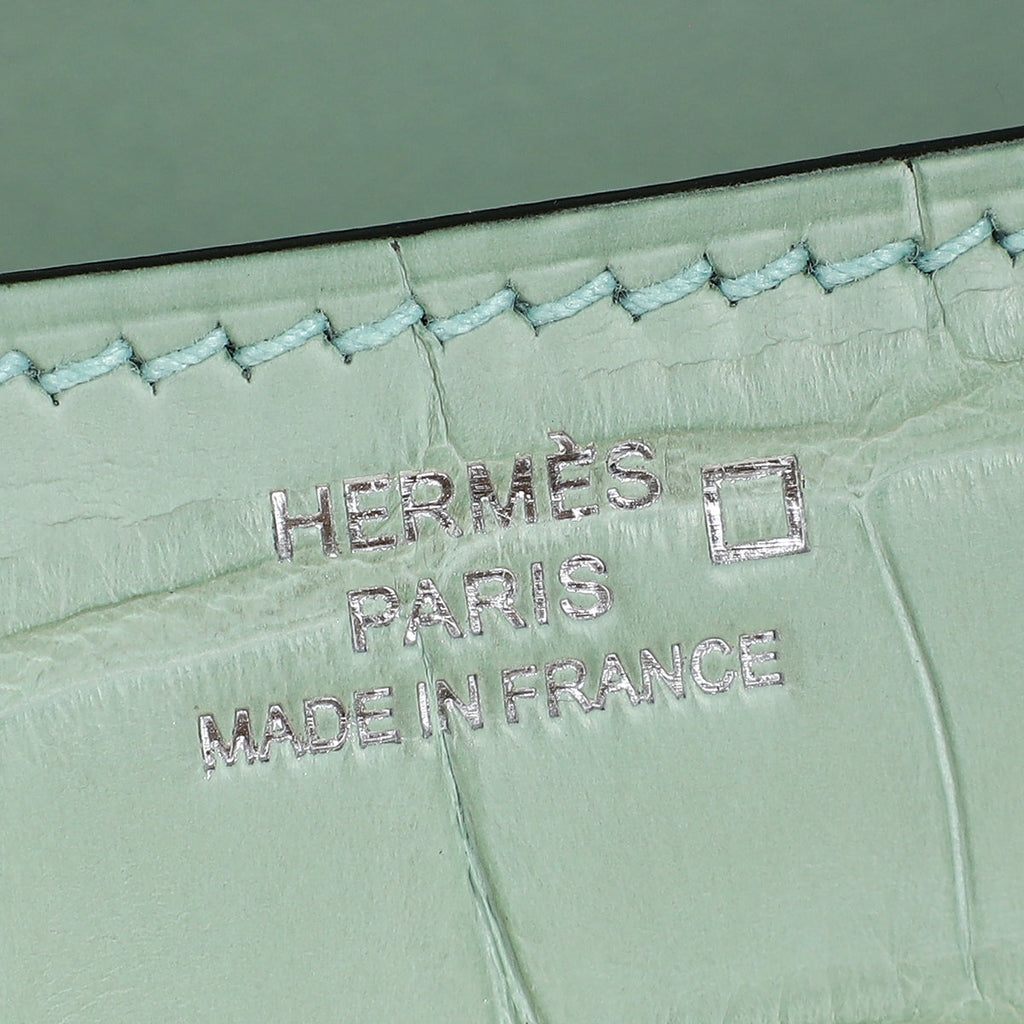 Hermes Vert D'ea Constance Elan Matte Mississippiensis Alligator Bag