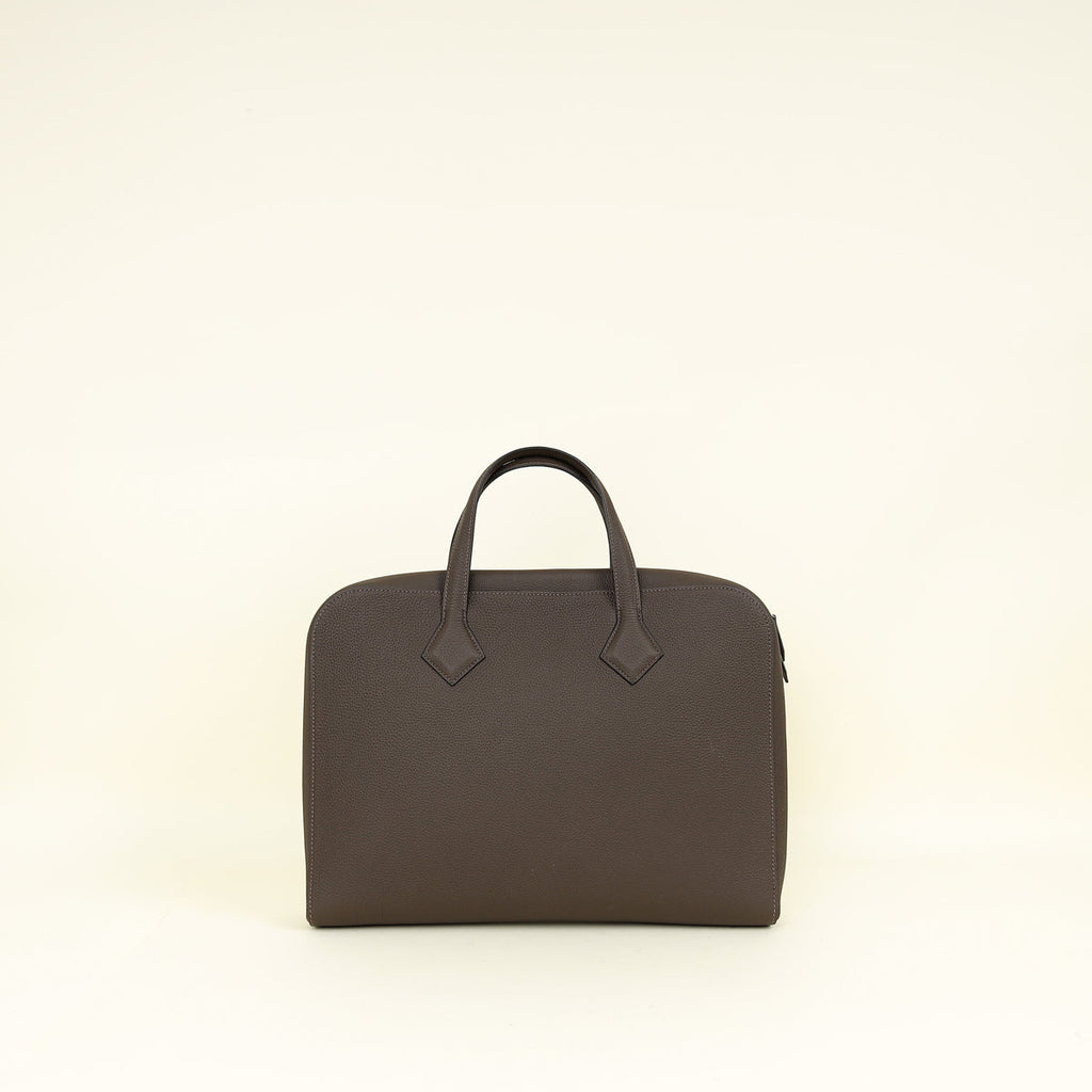 Hermes Chocolate Victoria Light Briefcase