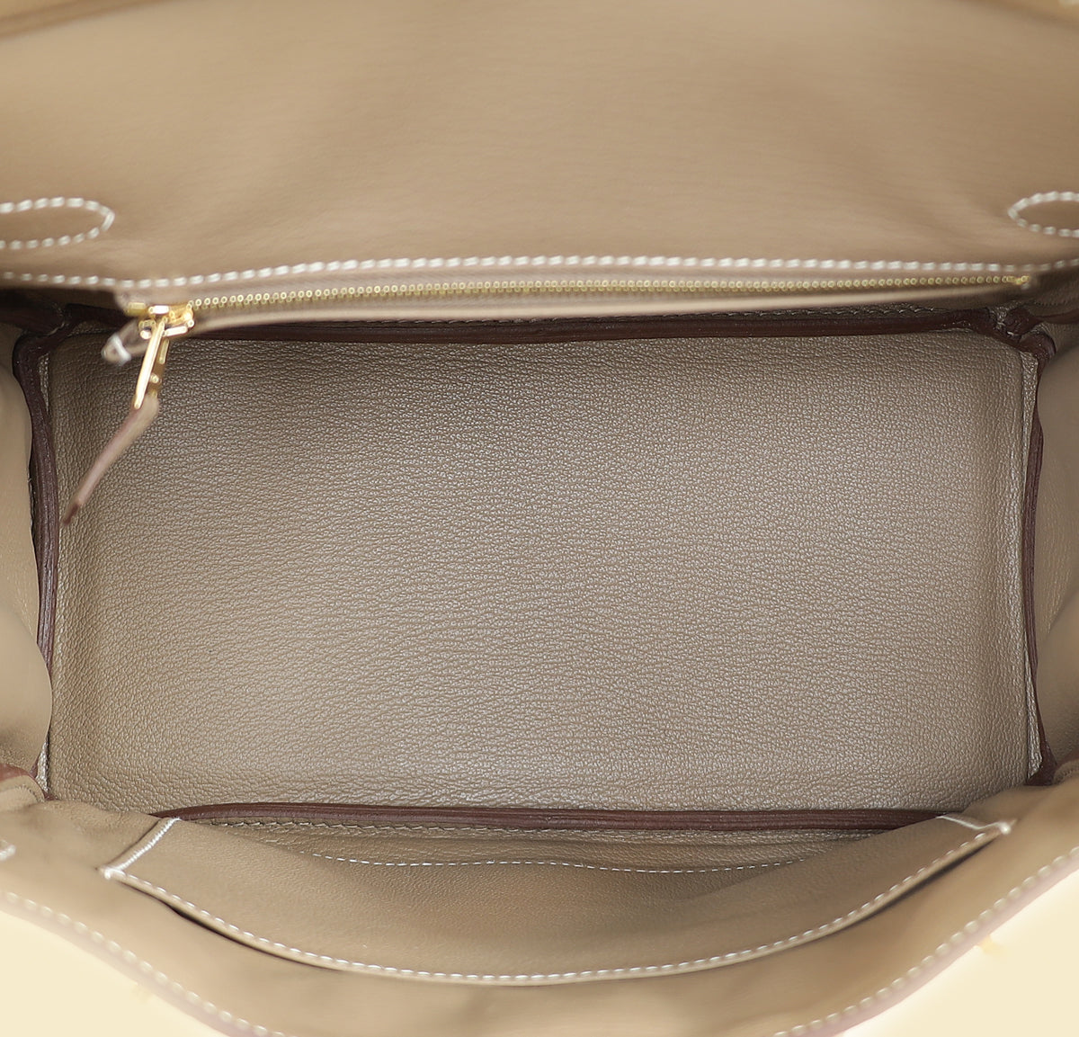 Hermes Etoupe Birkin 25 Bag