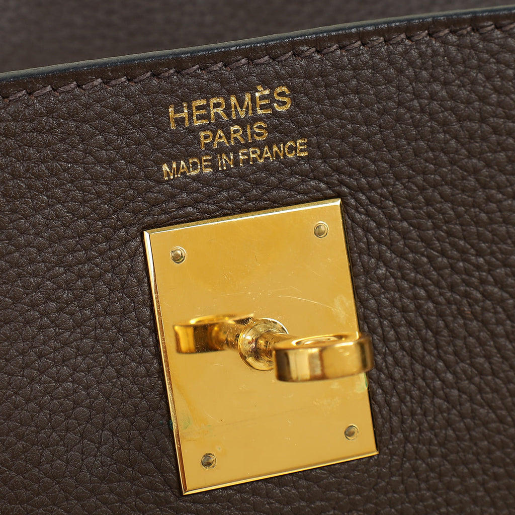 Hermes Chocolate Kelly 40 Retourne Bag