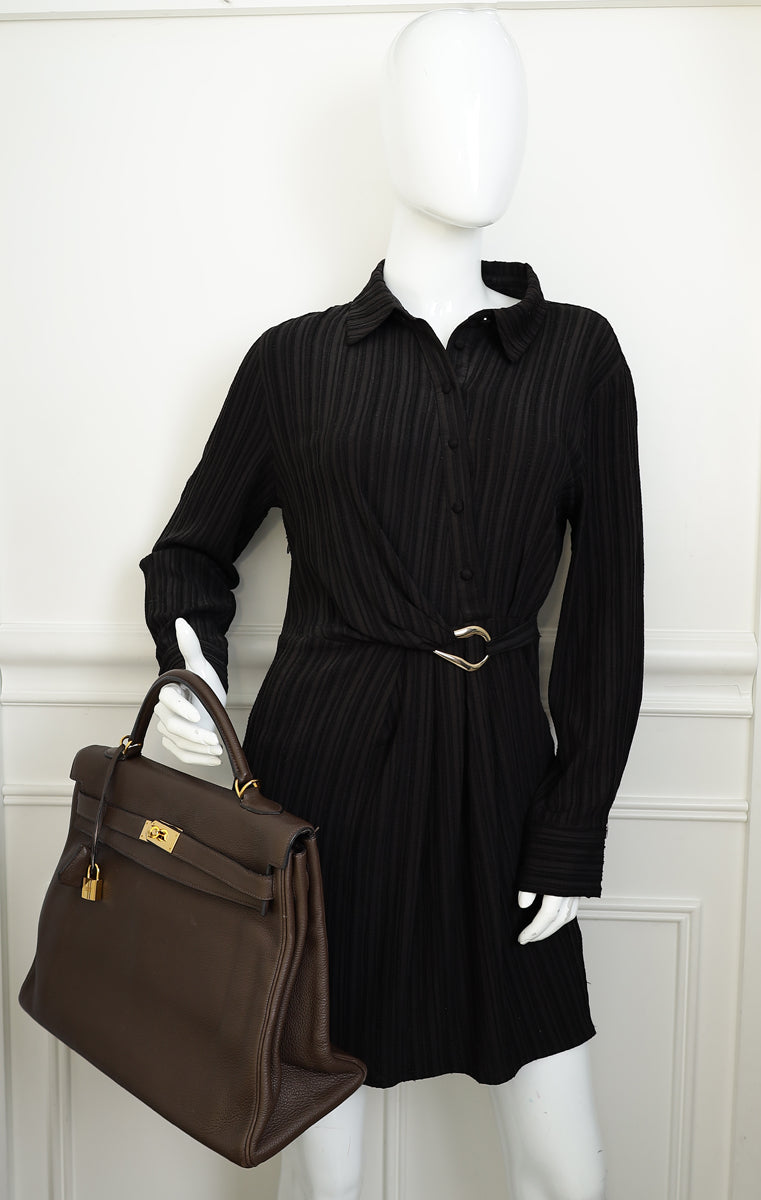Hermes Chocolate Kelly 40 Retourne Bag