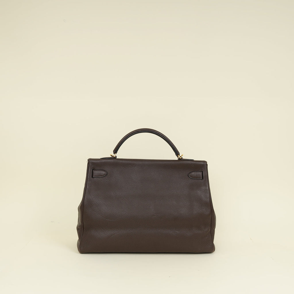 Hermes Chocolate Kelly 40 Retourne Bag