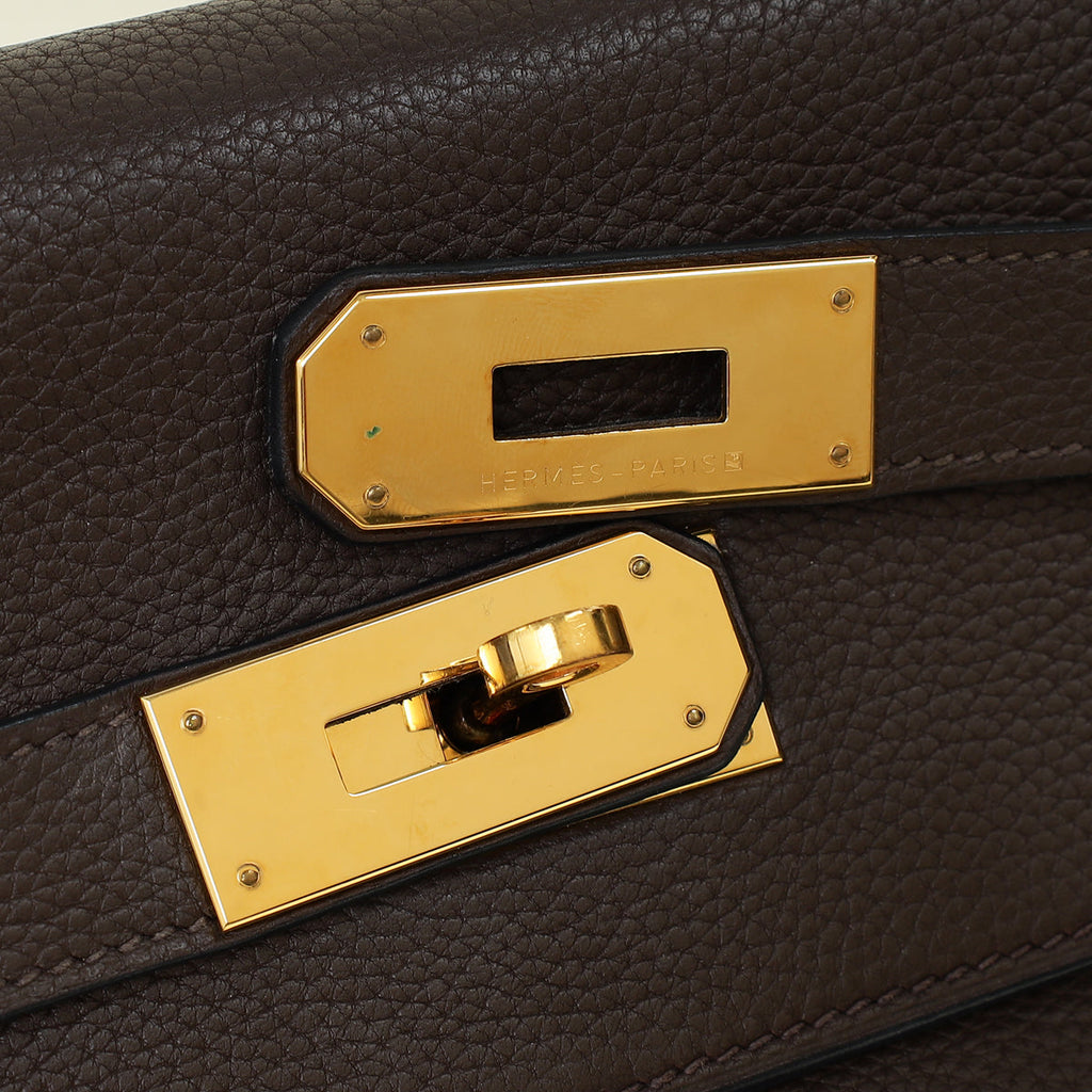 Hermes Chocolate Kelly 40 Retourne Bag