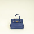 Hermes Bleu Saphire Birkin 30 Evercolor Bag