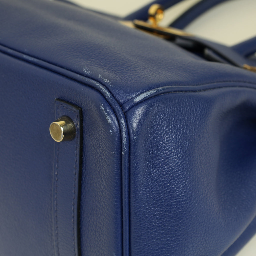 Hermes Bleu Saphire Birkin 30 Evercolor Bag