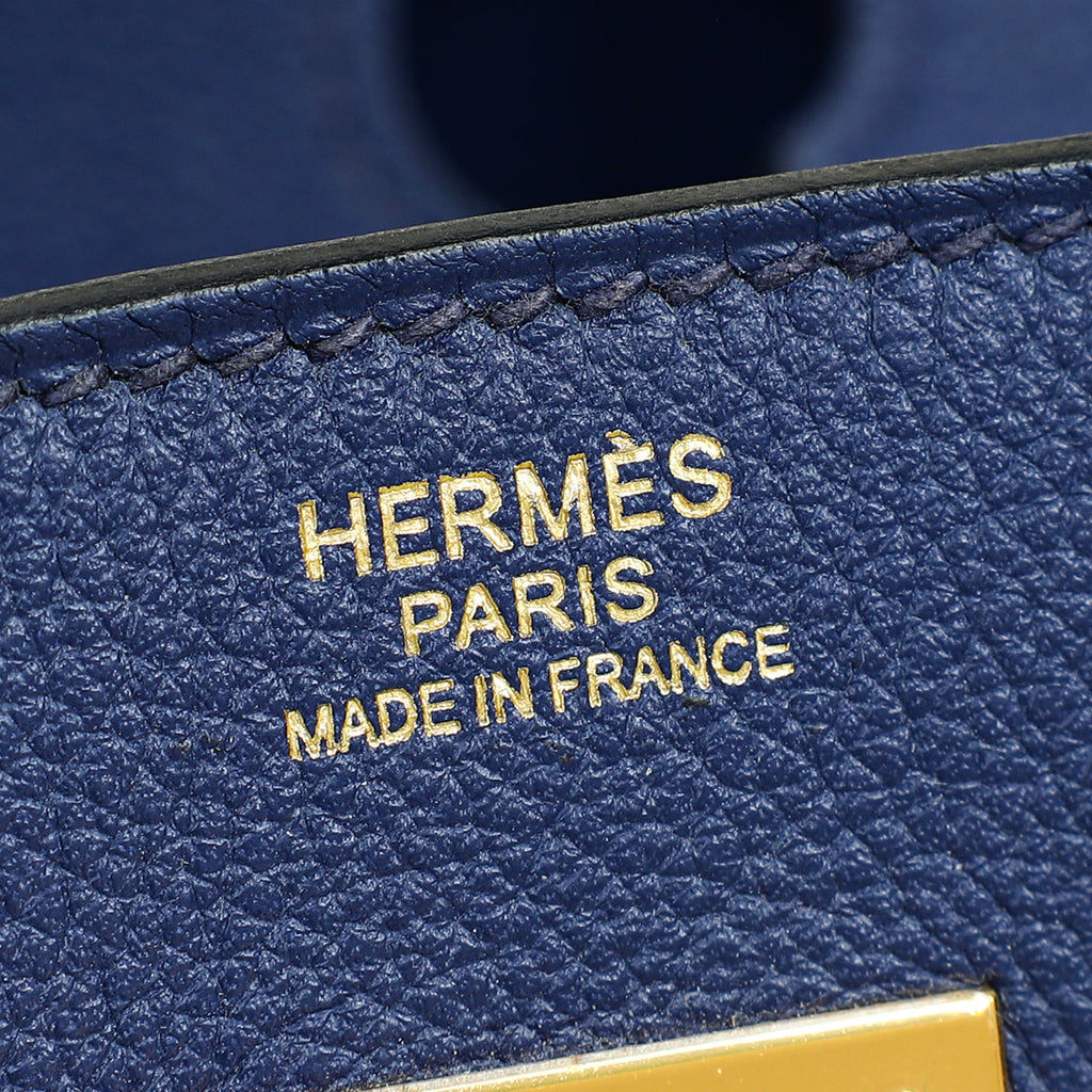 Hermes Bleu Saphire Birkin 30 Evercolor Bag