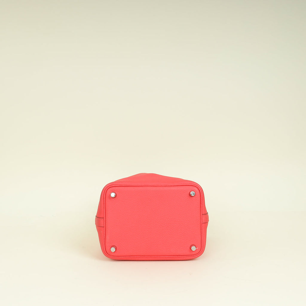 Hermes Rose Texas Picotin Lock 18 Clemence Bag