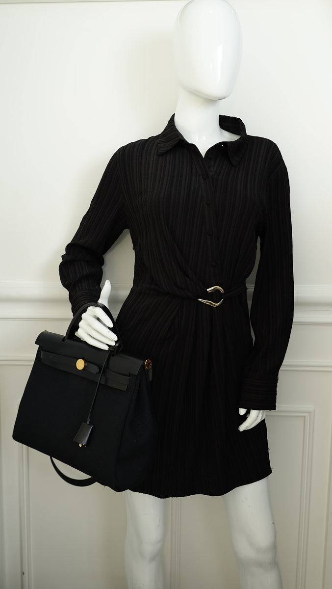 Hermes Noir Herbag Zip 31 Retourne Bag