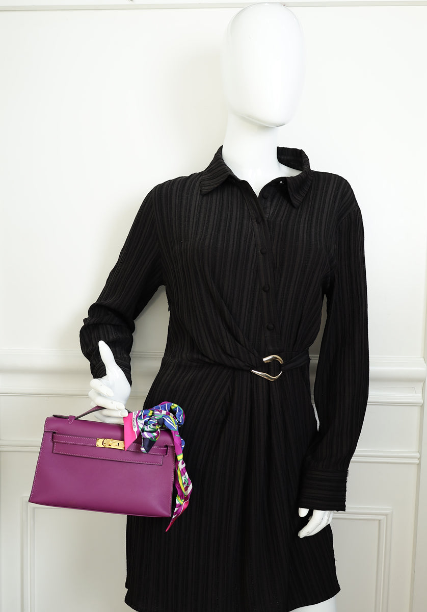 Hermes Anemone Kelly Pochette W/ Twilly