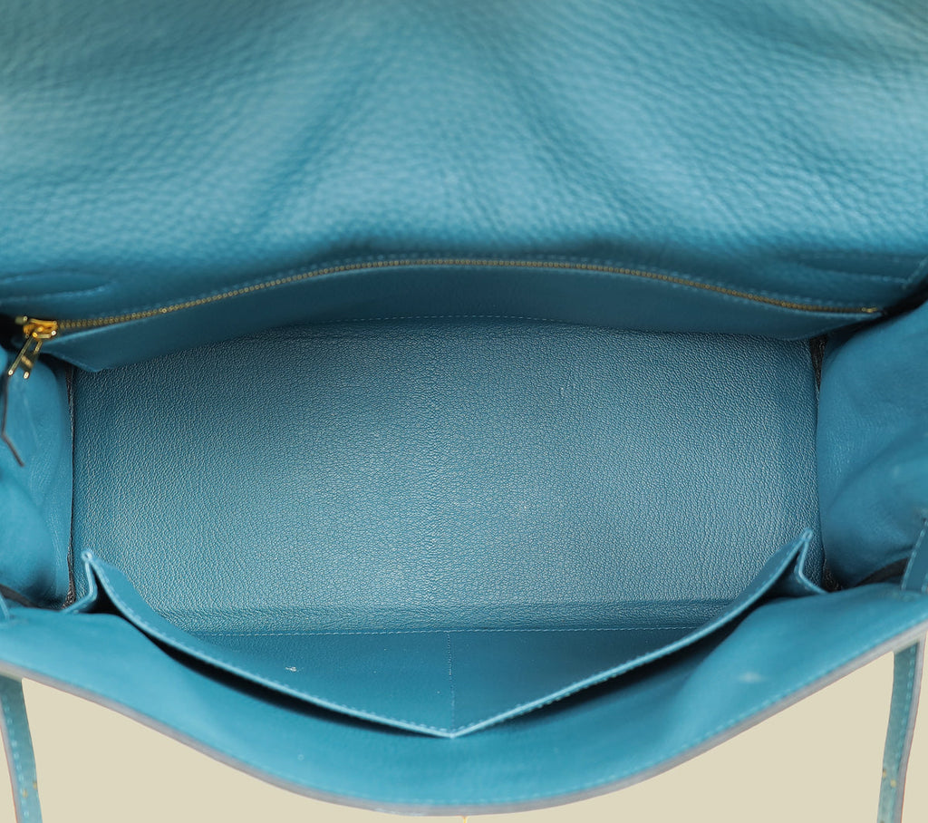 Hermes Bleu Colvert Kelly 32 Retourne Bag