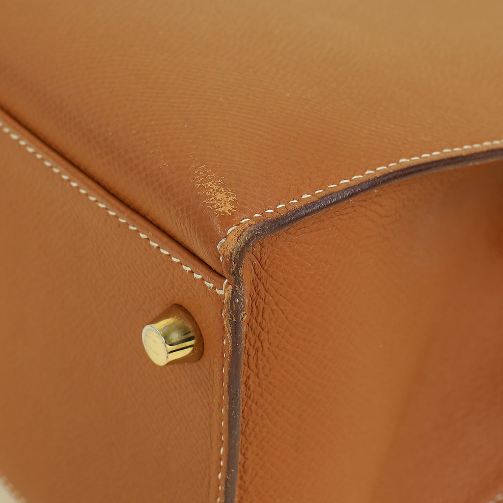 Hermes Gold Sellier Kelly 32 Bag