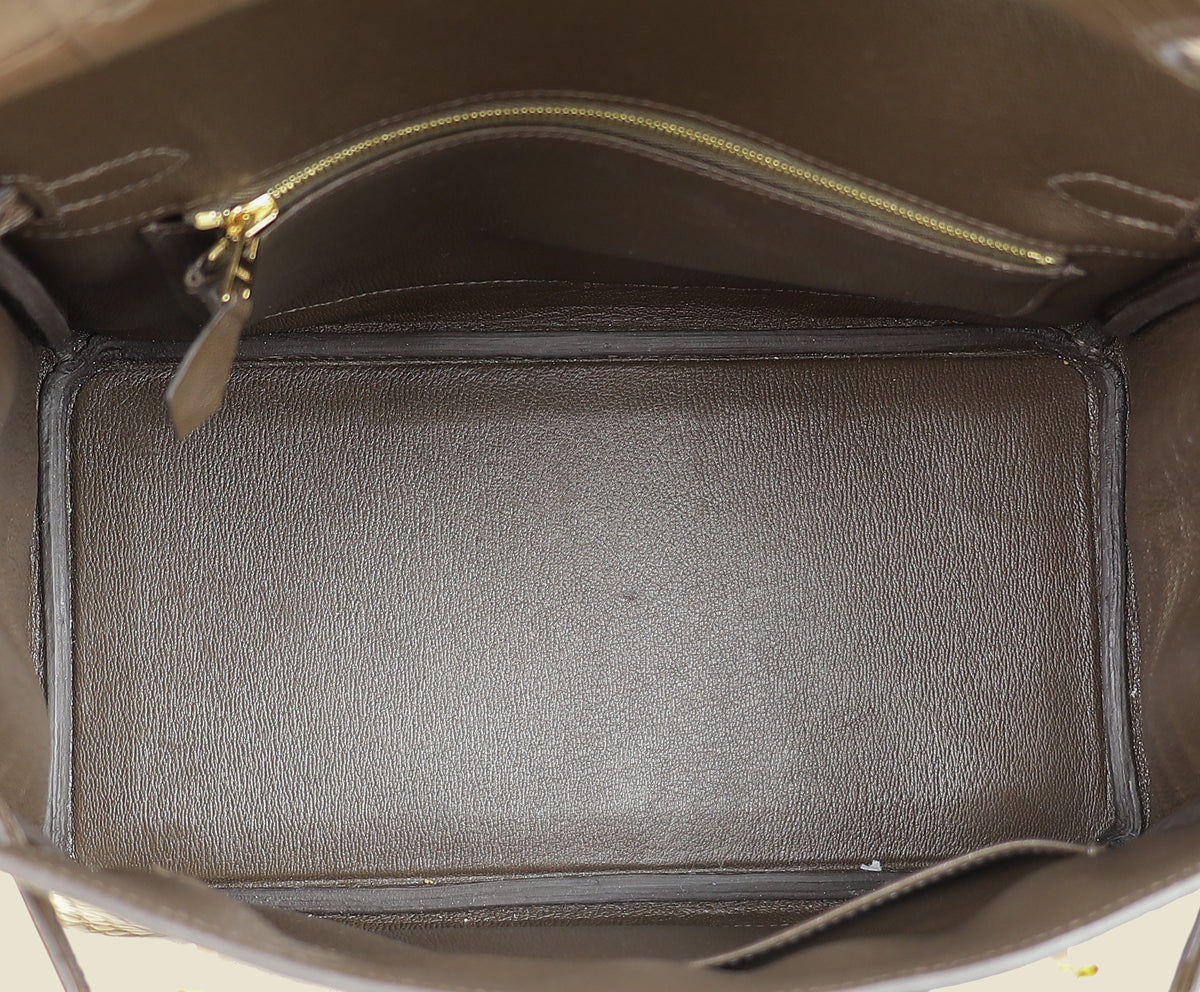 Hermes Gris Elephant 8C Matte Alligator Mississippiensis Birkin 25 Bag