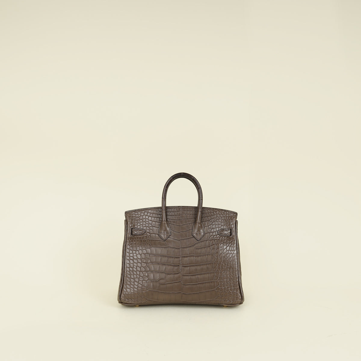 Hermes Gris Elephant 8C Matte Alligator Mississippiensis Birkin 25 Bag