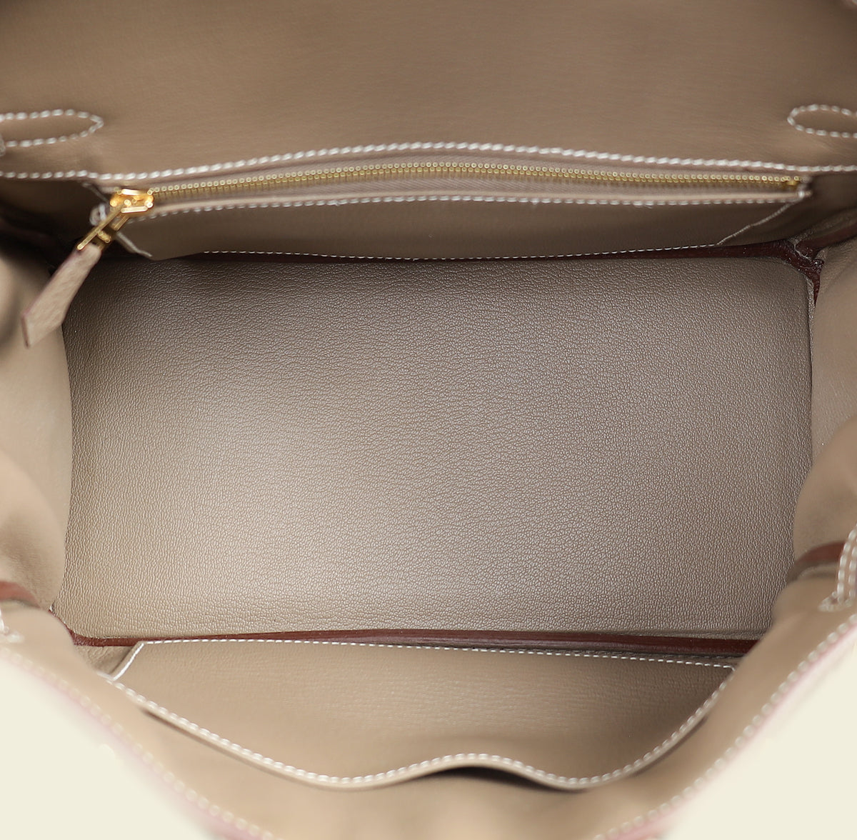 Hermes Etoupe Retourne Birkin 25 Bag