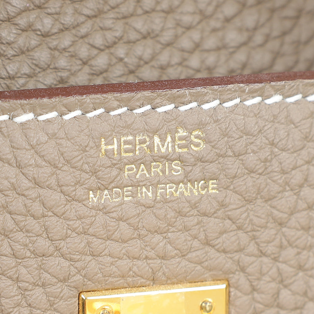 Hermes Etoupe Retourne Birkin 25 Bag