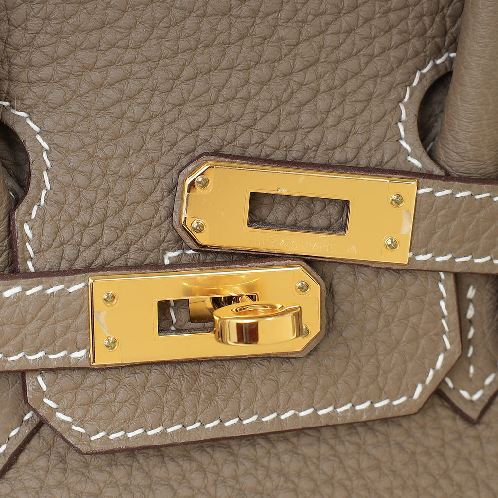Hermes Etoupe Retourne Birkin 25 Bag