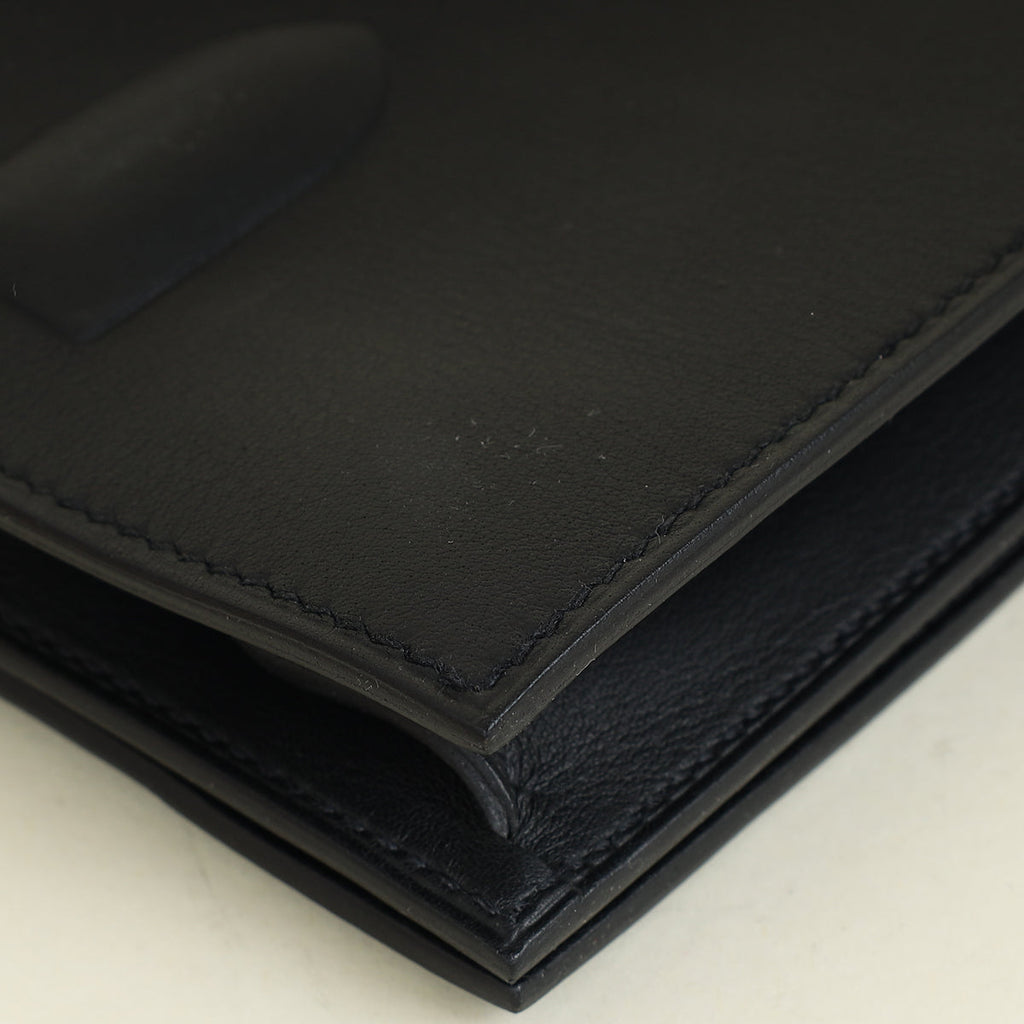 Hermes Noir Birkin Shadow Clutch