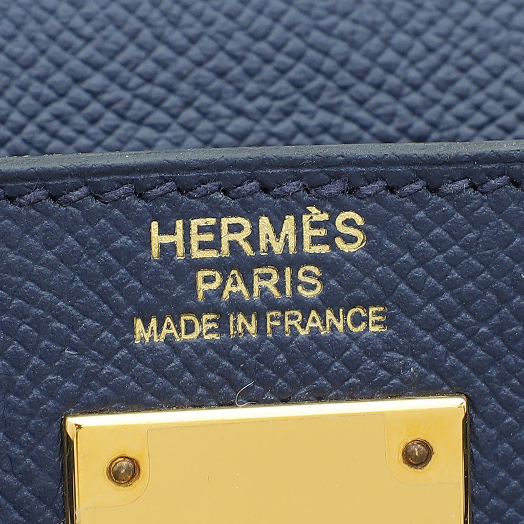 Hermes Bleu Saphire Kelly 32 Sellier Bag