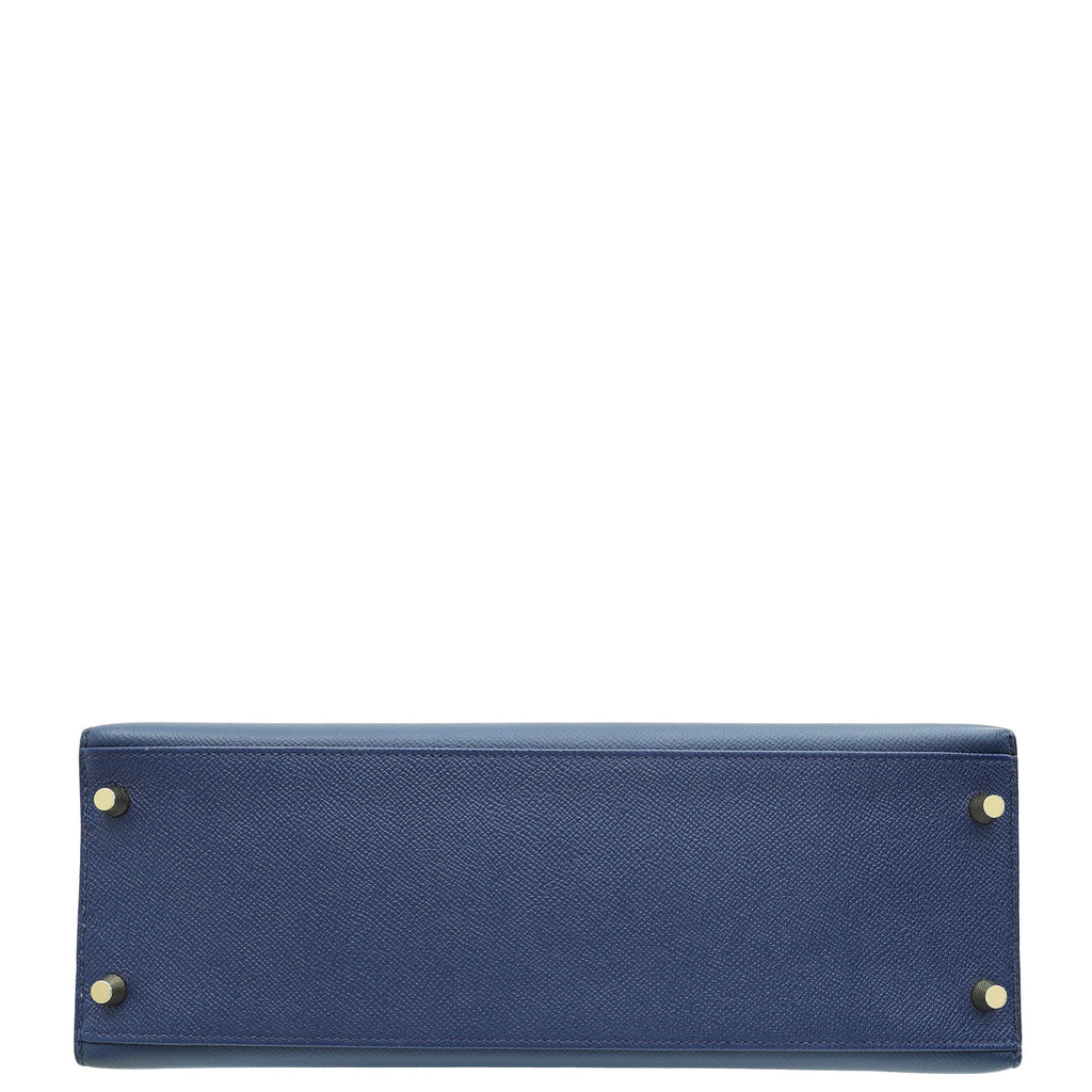 Hermes Bleu Saphire Kelly 32 Sellier Bag