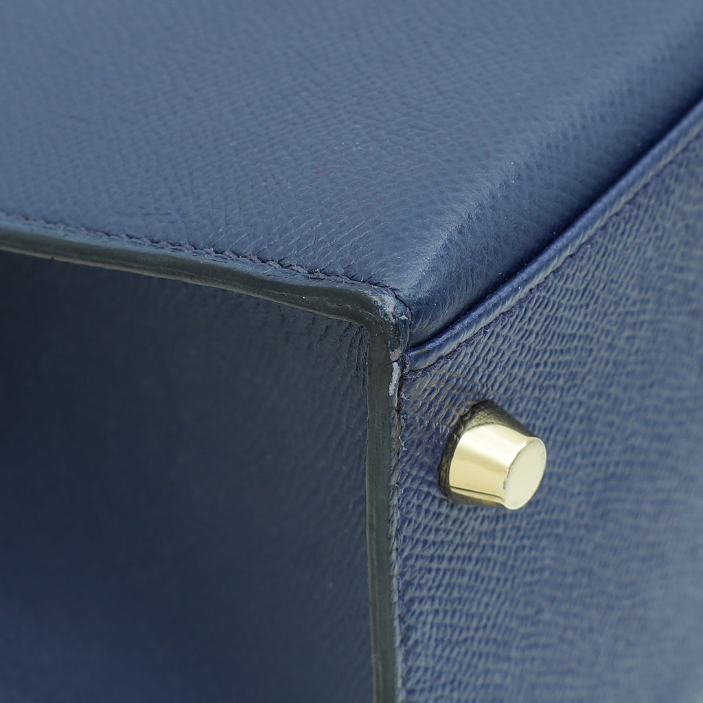 Hermes Bleu Saphire Kelly 32 Sellier Bag