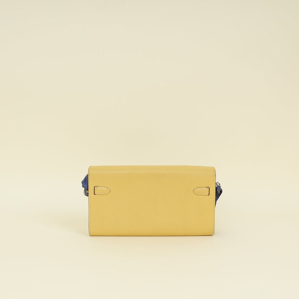 Hermes Jaune Poussin Kelly To Go Chevre Mysore Wallet w/ Twilly