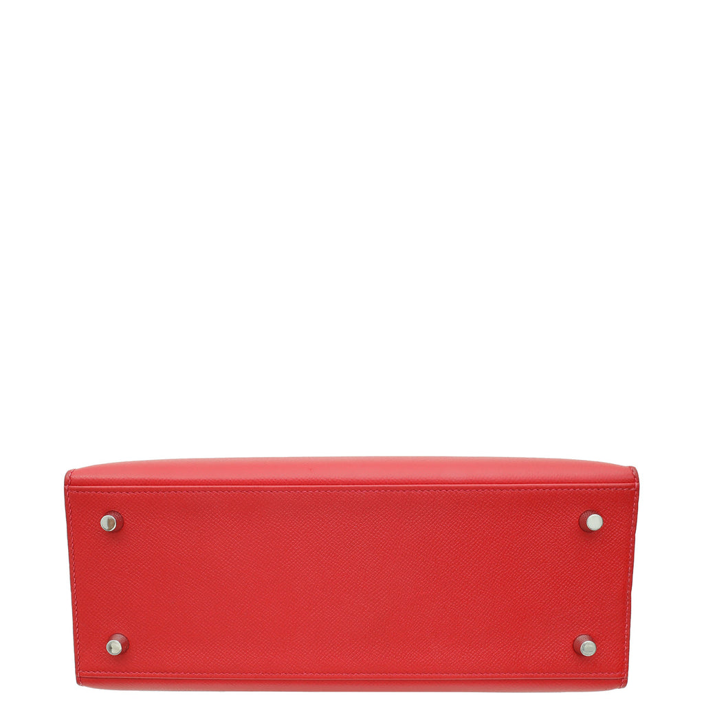 Hermes Rouge Casaque Kelly 28 Sellier Bag